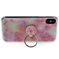Dėklas Fusion Marble Ring Back skirtas Apple iPhone 12 Mini, rožinis kaina ir informacija | Telefono dėklai | pigu.lt
