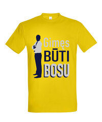Marškinėliai vyrams Gimęs būti bosu, geltona kaina ir informacija | Vyriški marškinėliai | pigu.lt