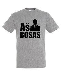 Marškinėliai vyrams Aš bosas, pilki kaina ir informacija | Vyriški marškinėliai | pigu.lt
