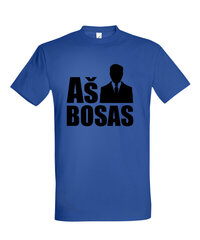 Marškinėliai vyrams Aš bosas, mėlyni kaina ir informacija | Vyriški marškinėliai | pigu.lt