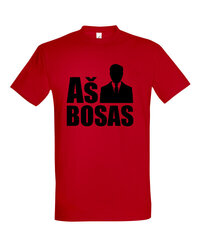 Marškinėliai vyrams Aš bosas, raudoni kaina ir informacija | Vyriški marškinėliai | pigu.lt