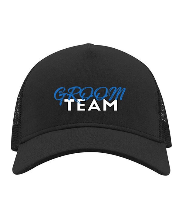 Kepurė su snapeliu vyrams Groom team, juoda цена и информация | Vyriški šalikai, kepurės, pirštinės | pigu.lt