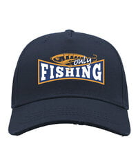 Kepurė su snapeliu vyrams Only fishing, mėlyna kaina ir informacija | Vyriški šalikai, kepurės, pirštinės | pigu.lt