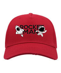 Kepurė su snapeliu vyrams Rocket man, raudona цена и информация | Мужские шарфы, шапки, перчатки | pigu.lt