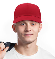 Kepurė su snapeliu vyrams Nope, raudona цена и информация | Мужские шарфы, шапки, перчатки | pigu.lt