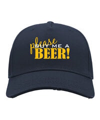 Kepurė su snapeliu vyrams Buy a beer, tamsiai mėlyna kaina ir informacija | Vyriški šalikai, kepurės, pirštinės | pigu.lt