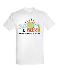 Marškinėliai vyrams Sunshine & Beer, balti kaina ir informacija | Vyriški marškinėliai | pigu.lt