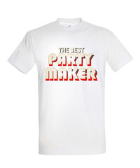 Marškinėliai vyrams Best Party Maker, balta kaina ir informacija | Vyriški marškinėliai | pigu.lt