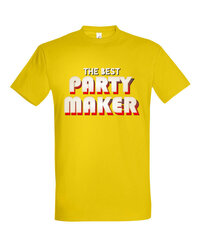 Marškinėliai vyrams Best Party Maker, geltona kaina ir informacija | Vyriški marškinėliai | pigu.lt