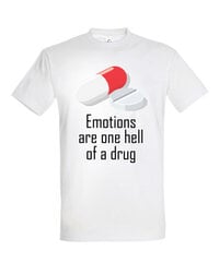 Marškinėliai vyrams One hell of a drug, balti цена и информация | Мужские футболки | pigu.lt
