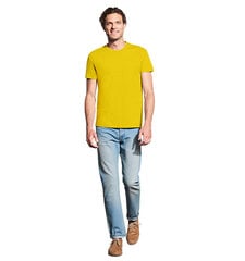 Marškinėliai vyrams Priverstas dirbti, geltoni kaina ir informacija | Vyriški marškinėliai | pigu.lt