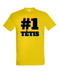 Marškinėliai vyrams # 1 Tėtis, geltoni kaina ir informacija | Vyriški marškinėliai | pigu.lt