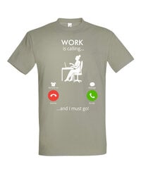 Marškinėliai vyrams Work is calling, rudi цена и информация | Мужские футболки | pigu.lt