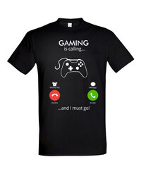 Marškinėliai vyrams Gaming is calling, juoda kaina ir informacija | Vyriški marškinėliai | pigu.lt