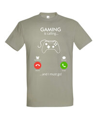 Marškinėliai vyrams Gaming is calling, žalia kaina ir informacija | Vyriški marškinėliai | pigu.lt