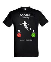 Marškinėliai vyrams Football is calling, juoda kaina ir informacija | Vyriški marškinėliai | pigu.lt