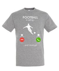 Marškinėliai vyrams Football is calling, pilka цена и информация | Мужские футболки | pigu.lt