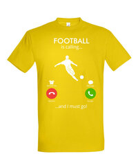 Marškinėliai vyrams Football is calling, geltona kaina ir informacija | Vyriški marškinėliai | pigu.lt