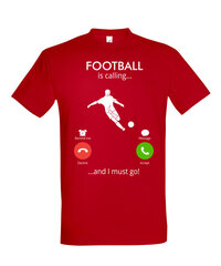 Marškinėliai vyrams Football is calling, raudona цена и информация | Мужские футболки | pigu.lt