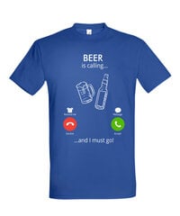 Marškinėliai vyrams Beer is calling, mėlyna kaina ir informacija | Vyriški marškinėliai | pigu.lt