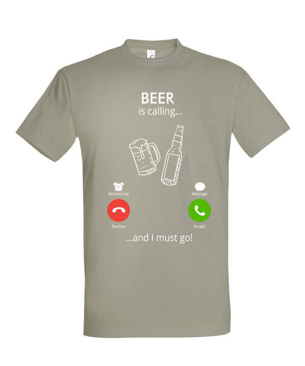 Marškinėliai vyrams Beer is calling, žalia kaina ir informacija | Vyriški marškinėliai | pigu.lt