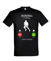 Marškinėliai vyrams Basketball is calling, juodi цена и информация | Футболка мужская | pigu.lt