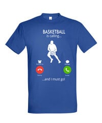 Marškinėliai vyrams Basketball is calling, mėlyna kaina ir informacija | Vyriški marškinėliai | pigu.lt