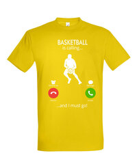 Marškinėliai vyrams Basketball is calling, geltona kaina ir informacija | Vyriški marškinėliai | pigu.lt