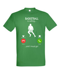 Marškinėliai vyrams Basketball is calling, žalia цена и информация | Мужские футболки | pigu.lt