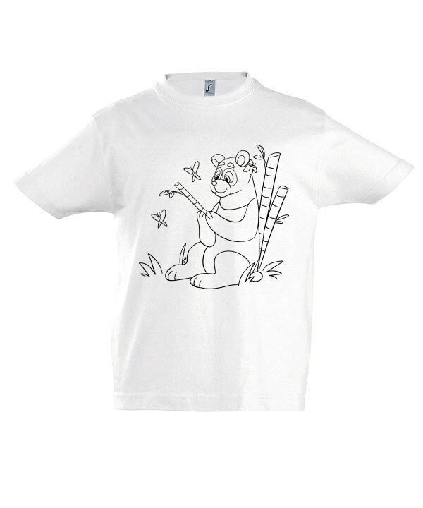 Marškinėliai vaikams Panda, balta kaina ir informacija | Marškinėliai berniukams | pigu.lt