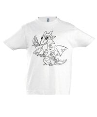 Marškinėliai berniukams Drakonas, balta цена и информация | Рубашки для мальчиков | pigu.lt