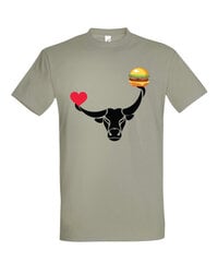 Marškinėliai vyrams Myliu maistą, pilki kaina ir informacija | Vyriški marškinėliai | pigu.lt