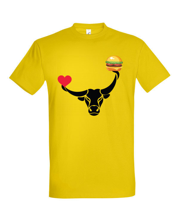 Marškinėliai vyrams Myliu maistą, geltoni kaina ir informacija | Vyriški marškinėliai | pigu.lt