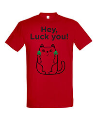 Marškinėliai vyrams Luck You, raudoni kaina ir informacija | Vyriški marškinėliai | pigu.lt