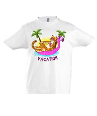 Marškinėliai vaikams Vacation, balta цена и информация | Рубашки для мальчиков | pigu.lt