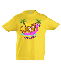 Marškinėliai vaikams Vacation, geltona цена и информация | Рубашки для мальчиков | pigu.lt