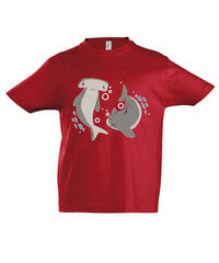Marškinėliai berniukams Rykliai, raudona цена и информация | Рубашка для мальчиков | pigu.lt