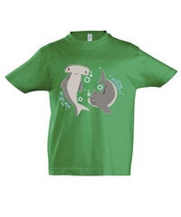 Marškinėliai berniukams Rykliai, žalia цена и информация | Рубашки для мальчиков | pigu.lt