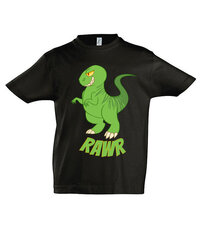 Marškinėliai berniukams Dino Rawr, juoda цена и информация | Рубашки для мальчиков | pigu.lt