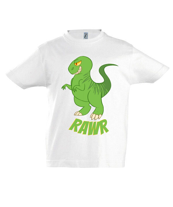 Marškinėliai berniukams Dino Rawr, balta kaina ir informacija | Marškinėliai berniukams | pigu.lt