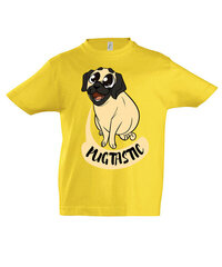 Marškinėliai vaikams Pugtastic, geltona цена и информация | Рубашка для мальчиков | pigu.lt
