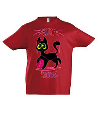 Marškinėliai mergaitėms Kitty Trouble, raudona цена и информация | Футболка для девочек | pigu.lt