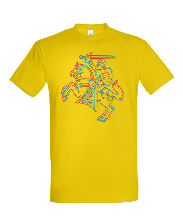 Marškinėliai vyrams 3D herbas, geltoni kaina ir informacija | Vyriški marškinėliai | pigu.lt