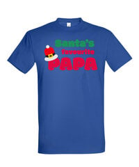 Marškinėliai vyrams Santa's favourite papa, mėlyni kaina ir informacija | Vyriški marškinėliai | pigu.lt