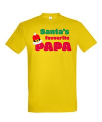 Marškinėliai vyrams Santa's favourite papa, geltoni kaina ir informacija | Vyriški marškinėliai | pigu.lt
