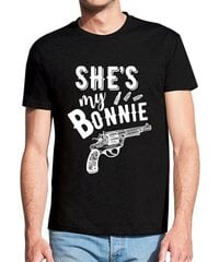 Marškinėliai vyrams She is my Bonnie, juodi цена и информация | Футболка мужская | pigu.lt