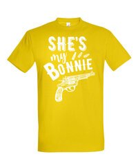 Marškinėliai vyrams She is my Bonnie, geltoni kaina ir informacija | Vyriški marškinėliai | pigu.lt