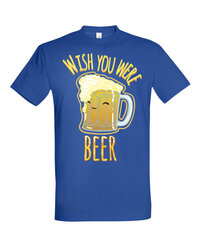 Marškinėliai vyrams Wish you were beer, mėlyni цена и информация | Мужские футболки | pigu.lt