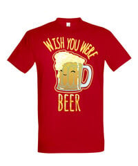 Marškinėliai vyrams Wish you were beer, raudoni цена и информация | Мужские футболки | pigu.lt