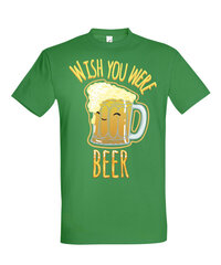 Marškinėliai vyrams Wish you were beer, žali kaina ir informacija | Vyriški marškinėliai | pigu.lt